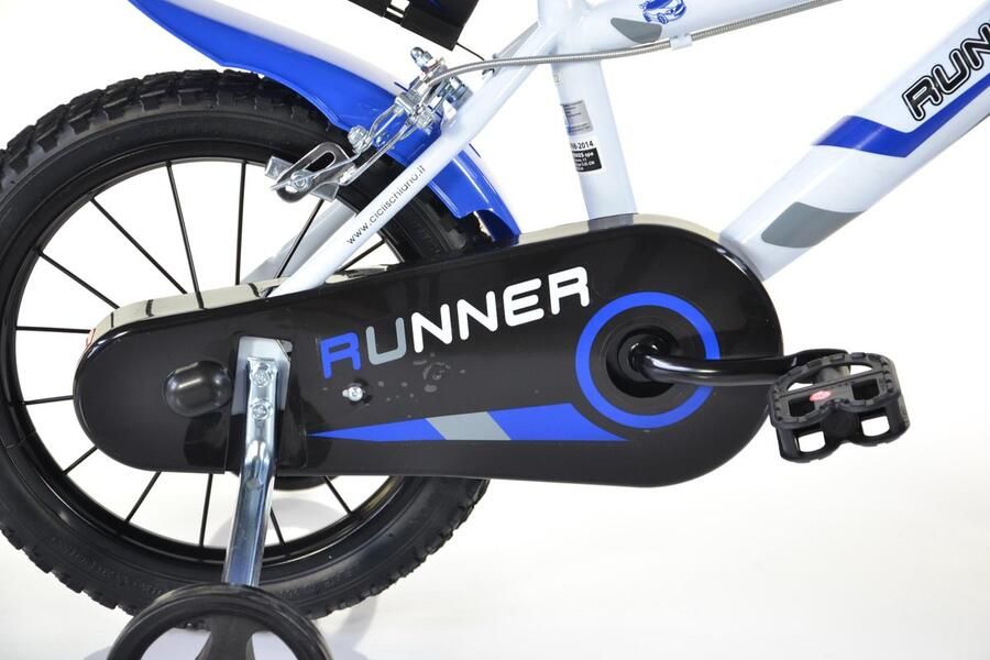 SnelShoppen Fietsrunner Kinderfiets Blauw 14 Inch Stevige Stalen Constructie Ideaal voor Buiten Verstelbaar Zadel Veilig en Comfortabel voor Ki