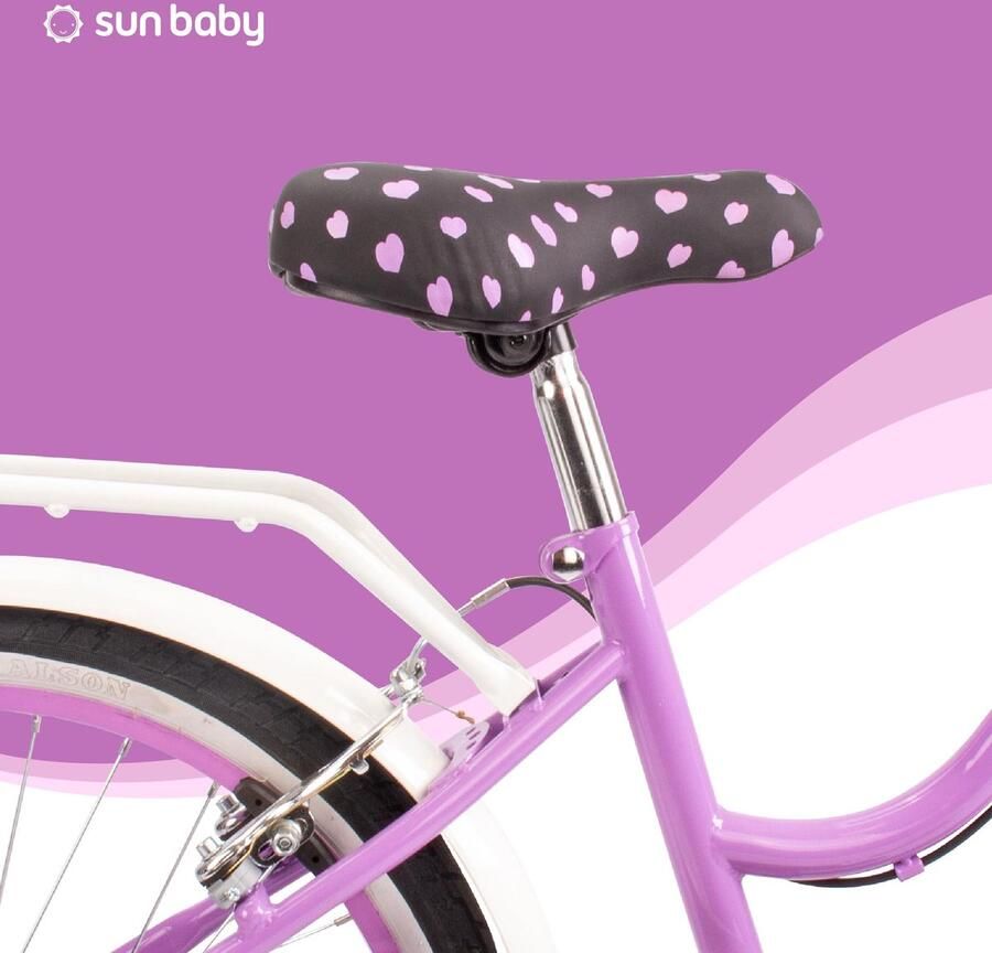 SnelShoppen Heart Bike Fiets voor Meisjes 6-10 Jaar 20 Inch 6 Versnellingen Shimano Verstelbare Kinderfiets in Paars voor Avontuurlijke Ritjes