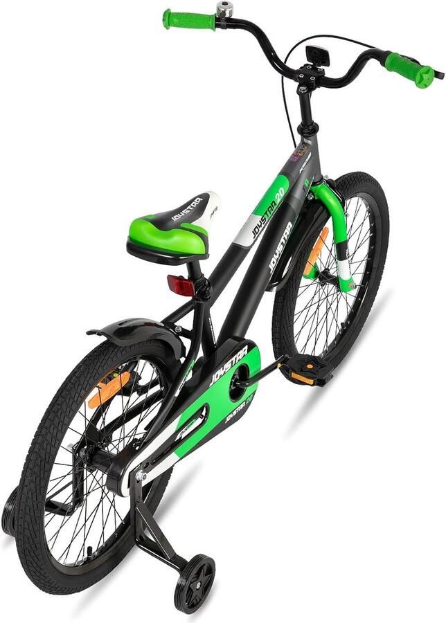 Kinderfiets 20 inch voor en (8-11 jaar) met Zijwieltjes en Standaard Groen