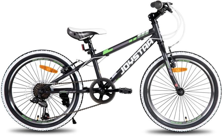 SnelShoppen JOYSTAR Lubbock Kinderfiets 20 inch Hardtail Mountainbike voor en 7-11 jaar 7 Versnellingen Zwart Perfect voor Avont
