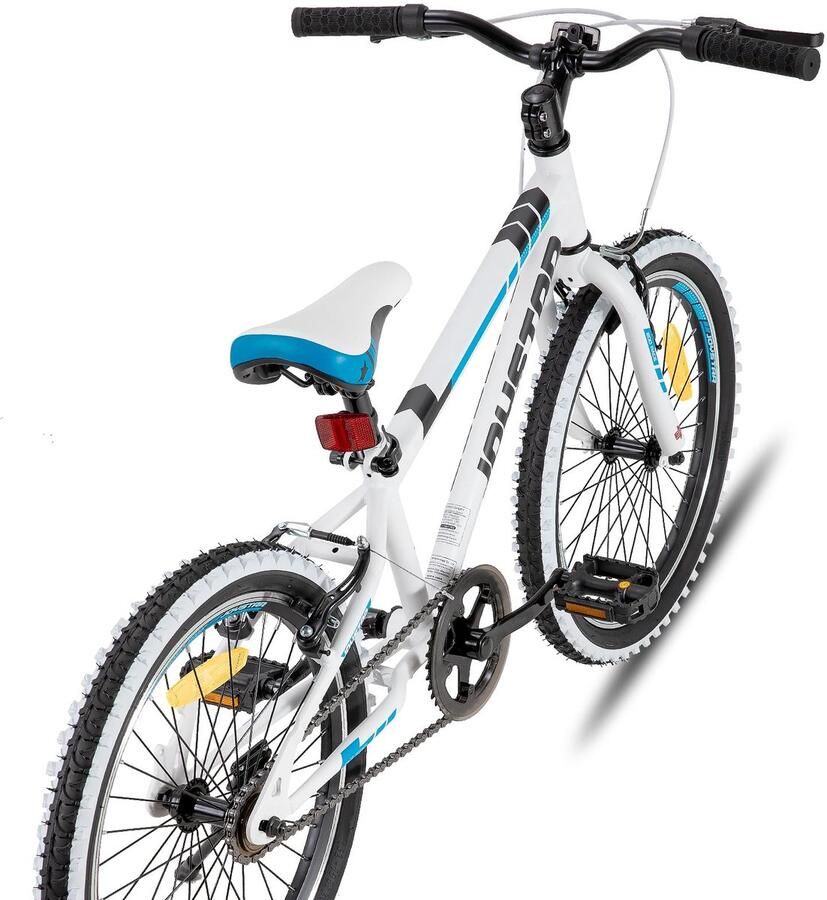 SnelShoppen JOYSTAR Lubbock Kinderfiets 24 inch Hardtail Mountainbike voor en 9-13 Jaar Wit 1 Versnelling Ideaal voor Buitenacti
