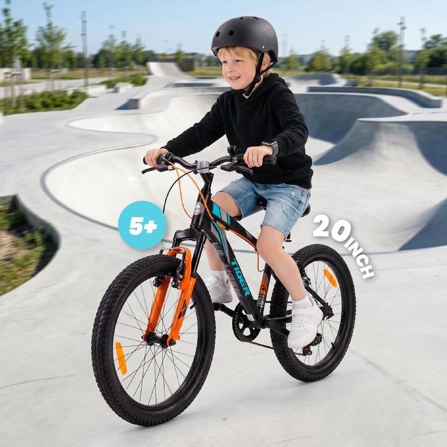 SnelShoppen Kinderfiets 20 inch voor jongens Hoogte verstelbaar 6 versnellingen Shimano Zwart Turkoois Grijs Oranje Fietsen voor kinderen va