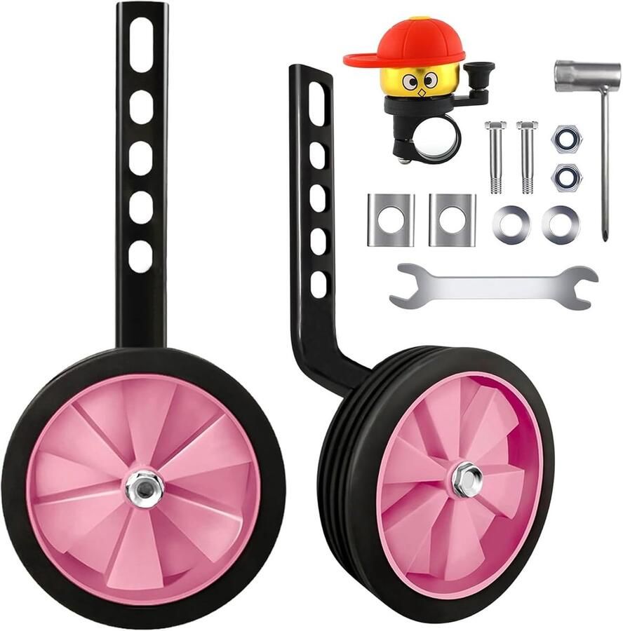 SnelShoppen Kinderfiets Stabilisatoren Verstelbare Hulpwielen voor Fietsen Universele Steunwielen voor Kinderen Training Wheels voor 12-20 Inc