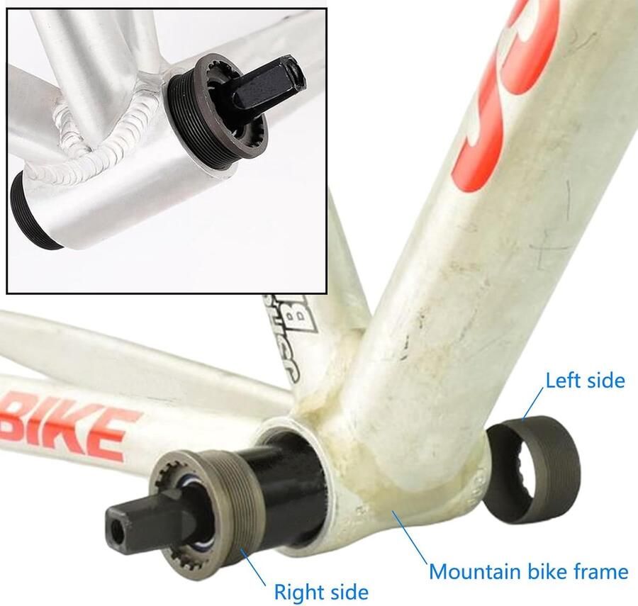 SnelShoppen Mountainbike Vierkante Cartridge Taper Bottom Bracket Fietsas Geïsoleerd Vierkant Gaatje As Fiets Onderdelen met 2X Waterdichte Schroeve