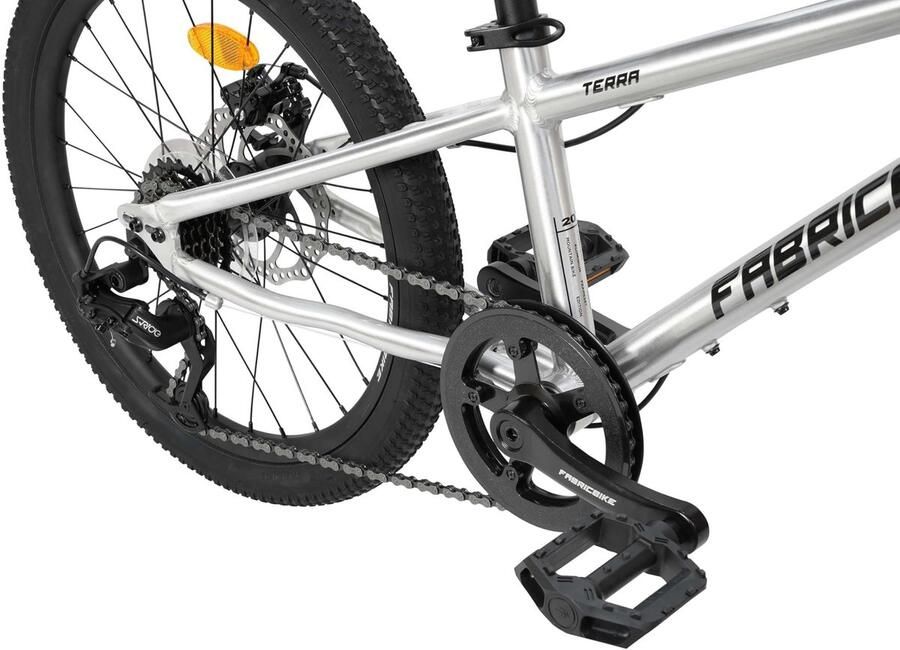 SnelShoppen Mountainbike voor Kinderen 20 inch Aluminium Frame 7 Versnellingen Voorwielophanging MTB Terra Polished Geschikt voor 6-8 Jaar (120