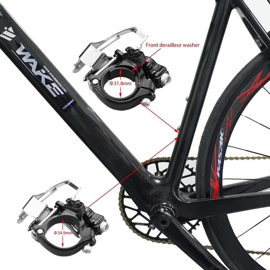SnelShoppen Mountainbike Voorblad Derailleur MTB Fietsonderdelen 3-Snelheden Hanger Geschikt voor 6-33 Versnellingen 31.8 34.9mm