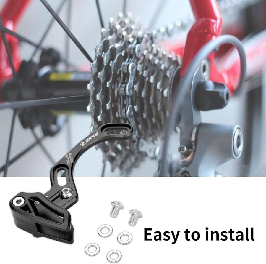 SnelShoppen Tbest Kettinggeleider Mountainbike Aluminium Legering Ultralicht Unieke Fiets Kettinggeleider ISCG 05 Kettingbeschermer Zwart