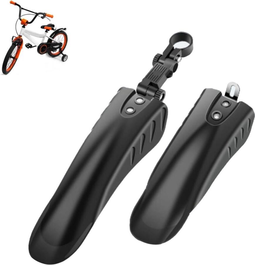 SnelShoppen Tissting Kinderfiets Mudguard Set Vouwbare Voorvork Spatborden voor Fietsen Bescherming voor Banden en Kleding 12-14 Inch Hoogwa