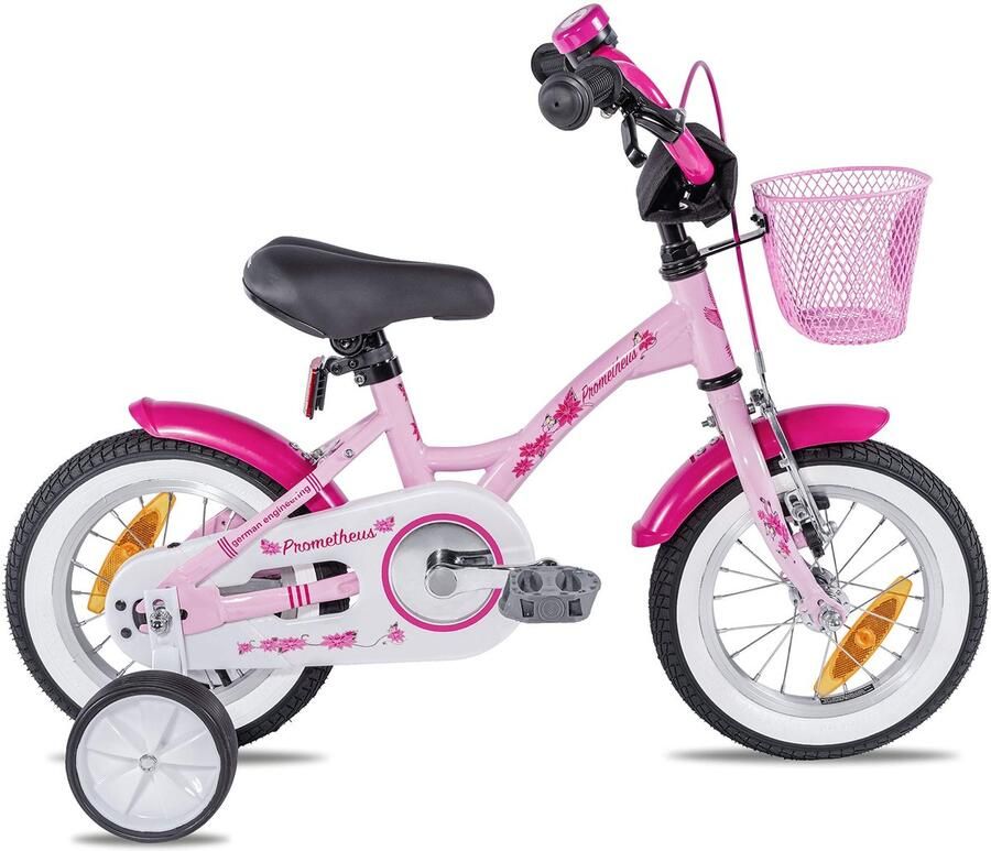 Solidchoice 12 Inch Meisjesfiets met Zijwieltjes en Terugtraprem