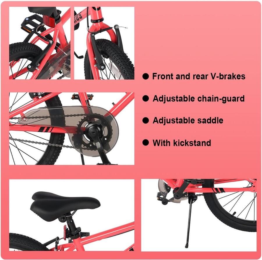 Solidchoice 16 en 20 Inch Kinderfiets met Dubbele Handrem