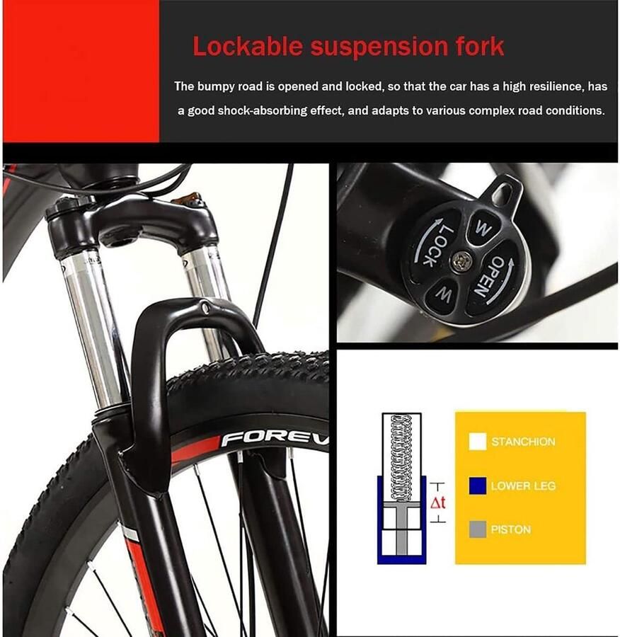 Solidchoice 26 inch Mountainbike met Verstelbare Stoel en Voorvering