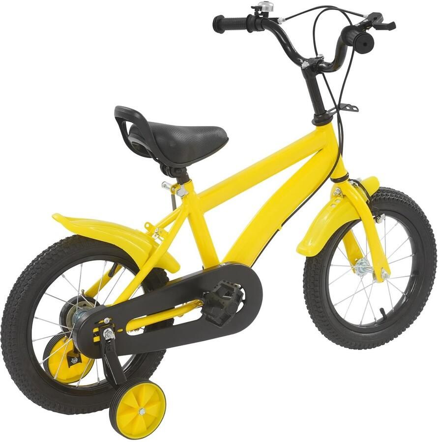 Solidchoice Kinderfiets 14 Inch met Afneembare Zijwielen Verstelbaar en Geschikt voor Kinderen van 3 tot 6 Jaar