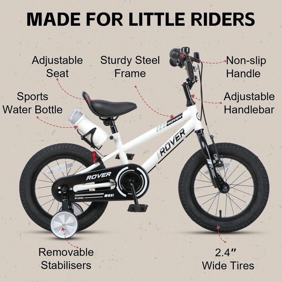 Solidchoice Kinderfiets met d en Fleshouder voor 2-9 Jaar