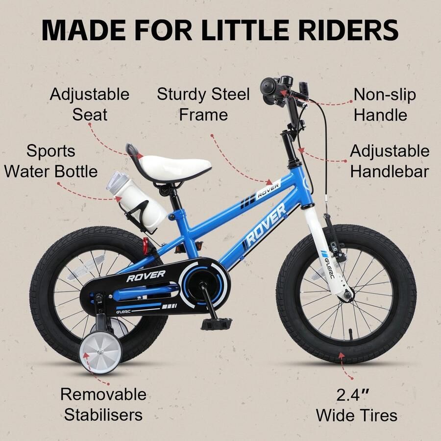 Solidchoice Kinderfiets met d en Fleshouder voor 2-9 Jaar