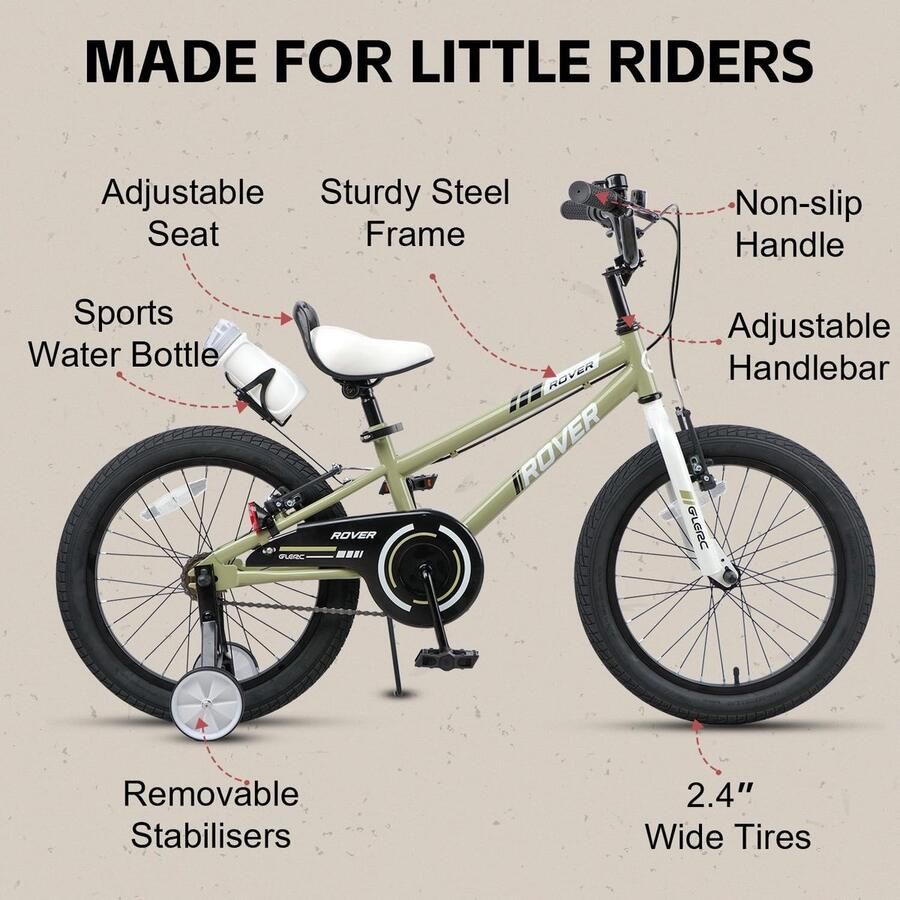 Solidchoice Kinderfiets met d en Fleshouder voor 2-9 Jaar