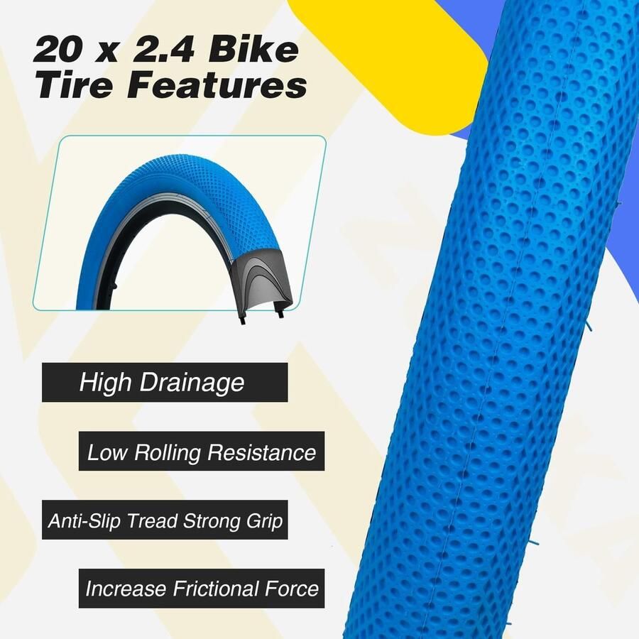 Solidchoice Set van 2 Vouwbare BMX Fietskettingen 20 x 2.40 Inch met Binnenbanden
