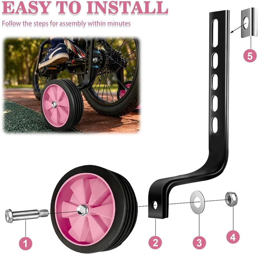 Solidchoice Stabilisators voor Kinderfiets Verstelbare Ondersteuningswielen