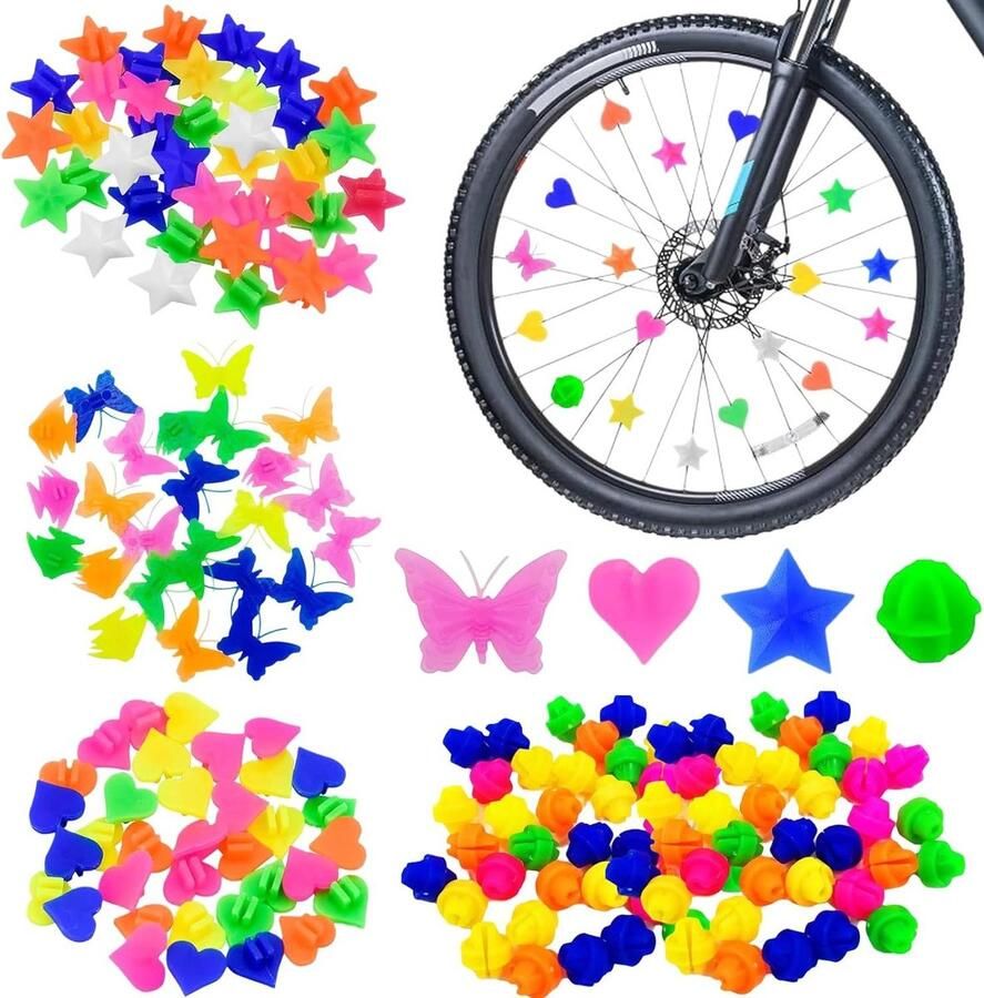 Spaakdecoraties Kinderfiets Kleurenwiel Accessoires Fiets Personaliseren Vrolijke Kleurenmix 120 Stuks Multicolor