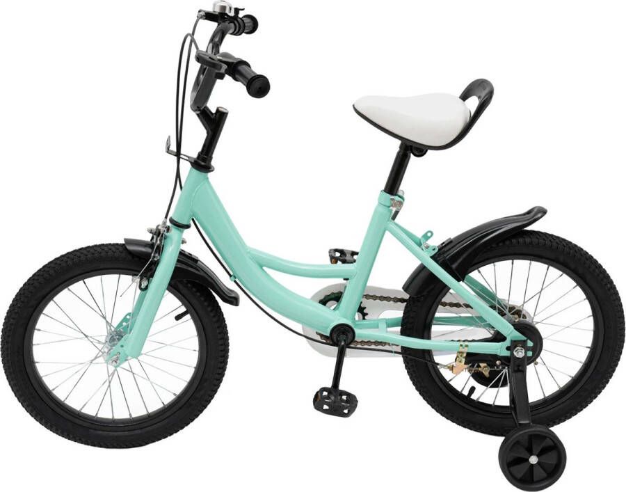 SPARK JOY 16 Inch Fiets Kinderen Kinderfiets Met Zijwieltjes Voor Binnen en Buiten Groen