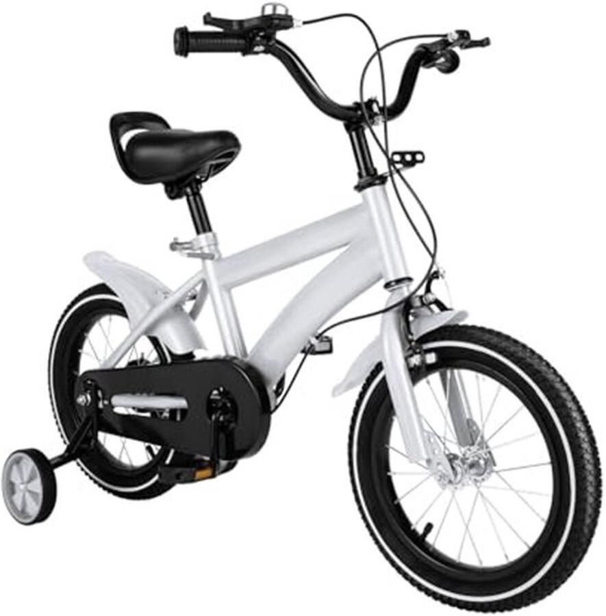 Sportieve Kinderfiets 14 inch met Steunwielen voor en Verstelbaar en Duurzaam