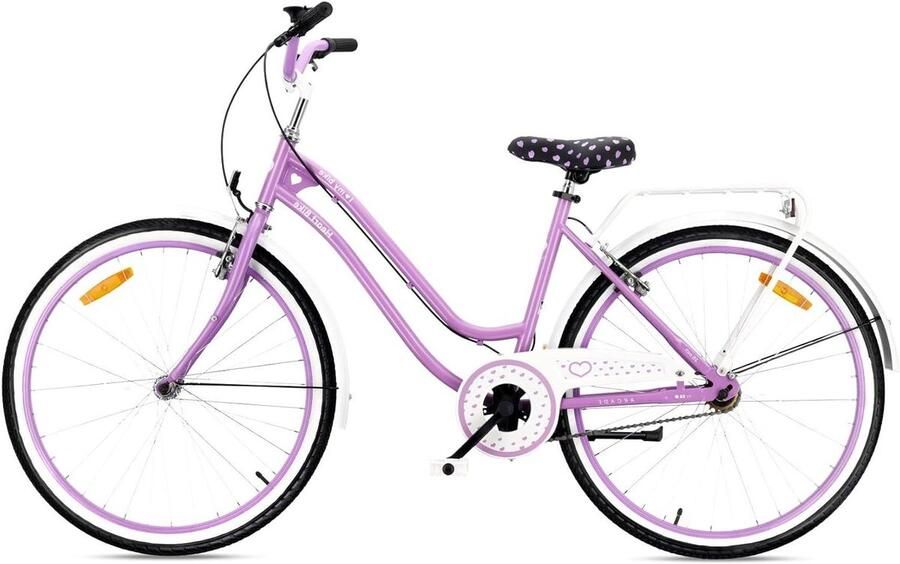 Stadsfiets Dames Fiets 26 inch Dagelijks Gebruik 7 Versnellingen 26 Inch Paars