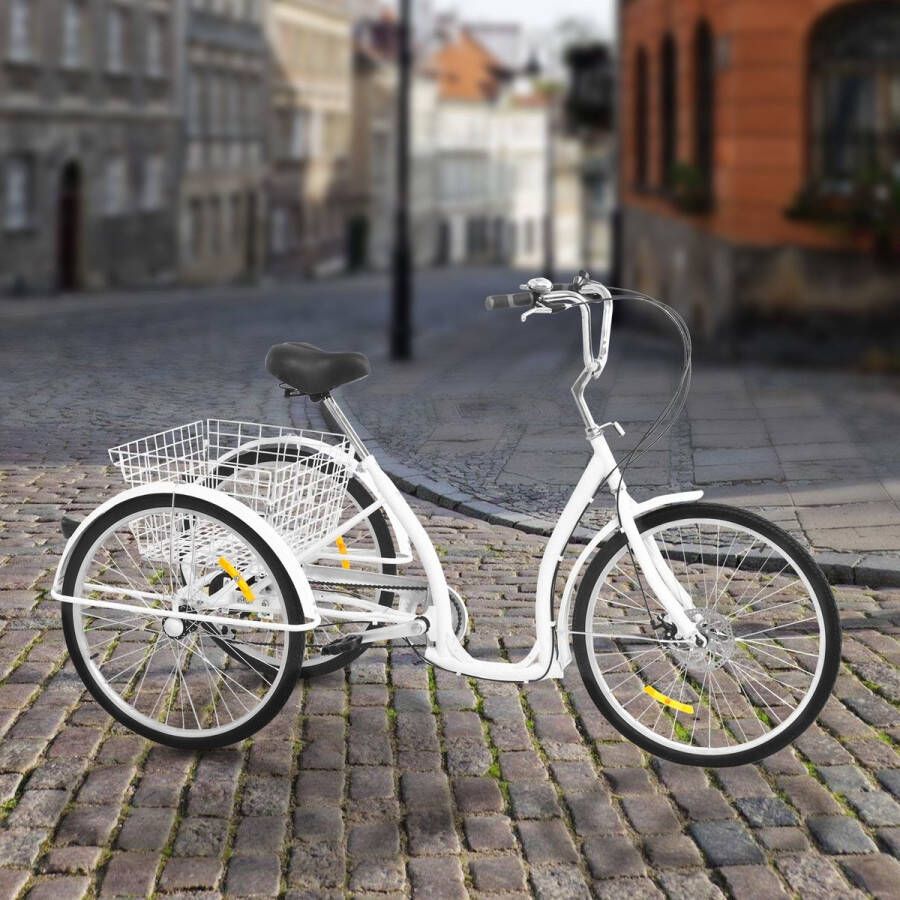 Corenia Stadsfiets – Driewieler Loopfiets Comfortabele Fiets – Stijlvolle Tweewieler – Duurzame Rijwiel – 6 Versnellingen – Robuust Frame