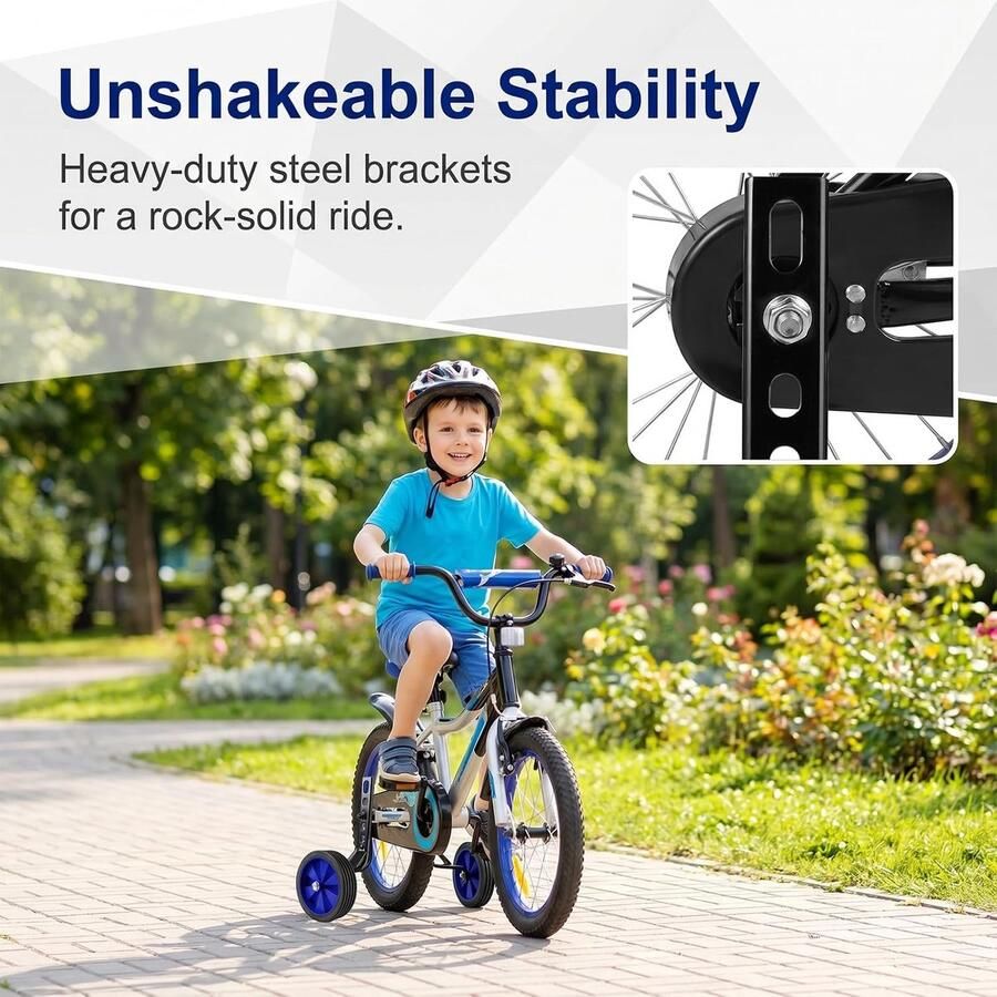 Steunwielen Kinderfiets Universele Fietssteunwielen Voor Kinderen blauw ShopVlot
