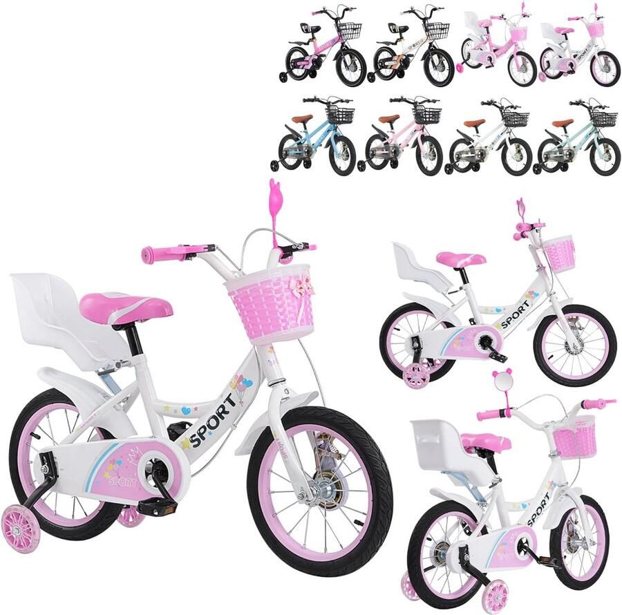 Stevige Kinderfiets met d en Zijwielen Verkrijgbaar in 12 14 en 16 Inch