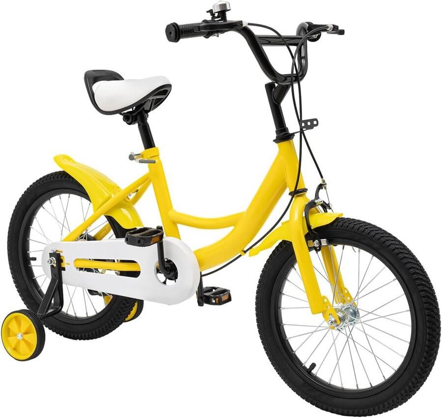 Stoere Kinderfiets 16 Inch Geel Geschikt voor en (4-8 Jaar)
