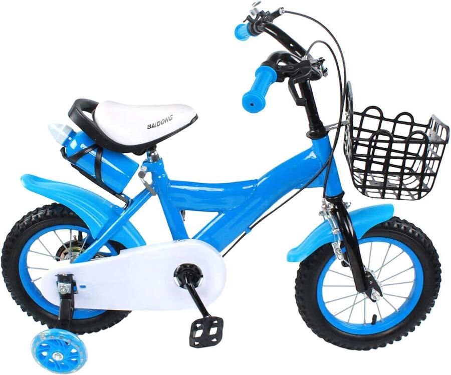 Stoere Kinderfiets Jongen 12 Inch met Zijwielen en Bel
