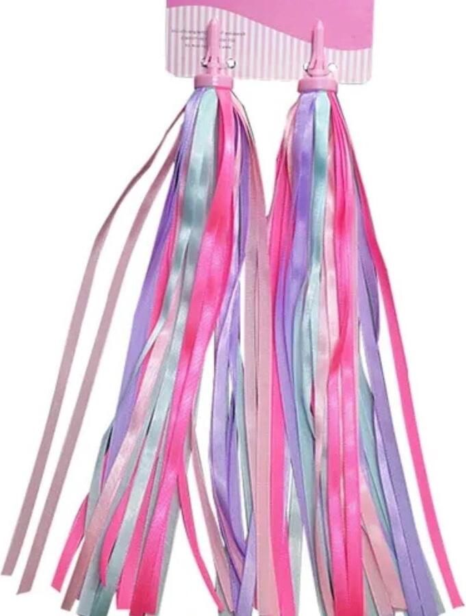 Stuurslingers Kinderfiets Fiets Decoratie Streamers Fiets Versieren Set van 2 Stuks 24 cm Roze Paars Blauw
