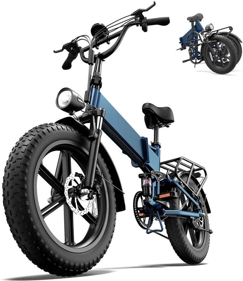 URLIFE T5 E-Bike 20 inch 128km actieradius 750W motor blauw