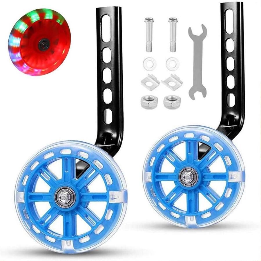 Trainingswielen Kinderfiets Hulpwielen Fiets Veilig Leren Fietsen LED Knipperend Licht 12-20 Inch Banden Meerdere Kleuren