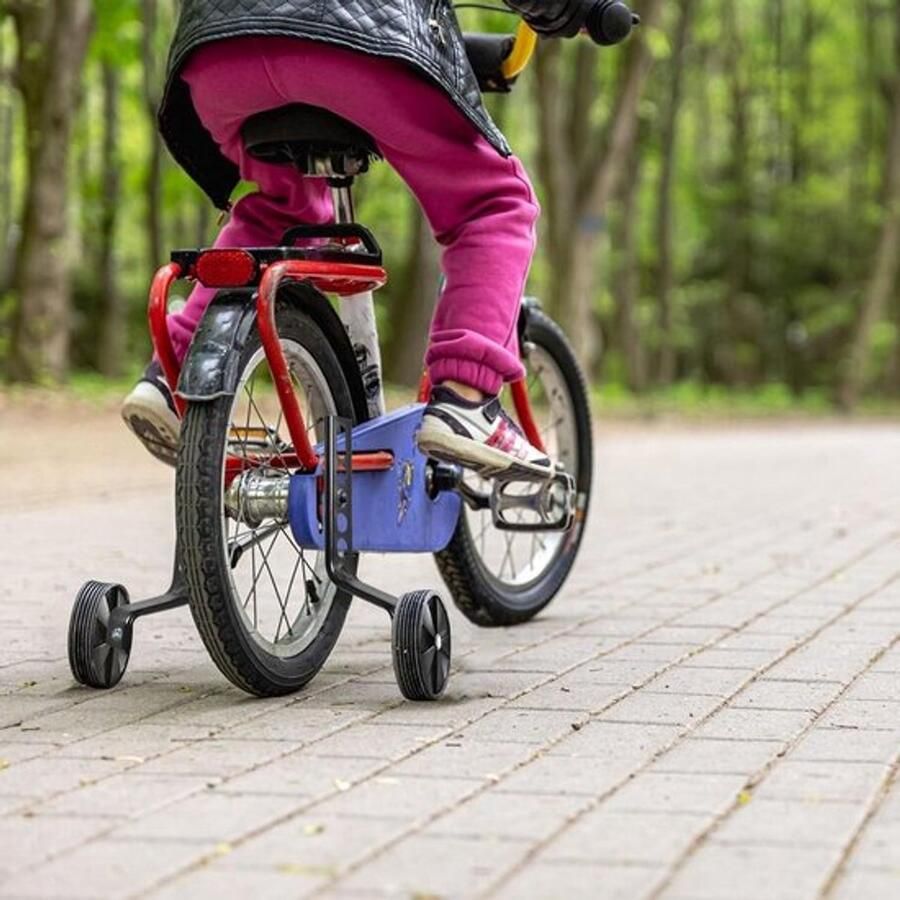 Trainingswielen voor kinderfiets Stabilisatoren Set van 2 Geschikt voor 12 14 16 18 20 inch Enkele snelheid - Foto 3
