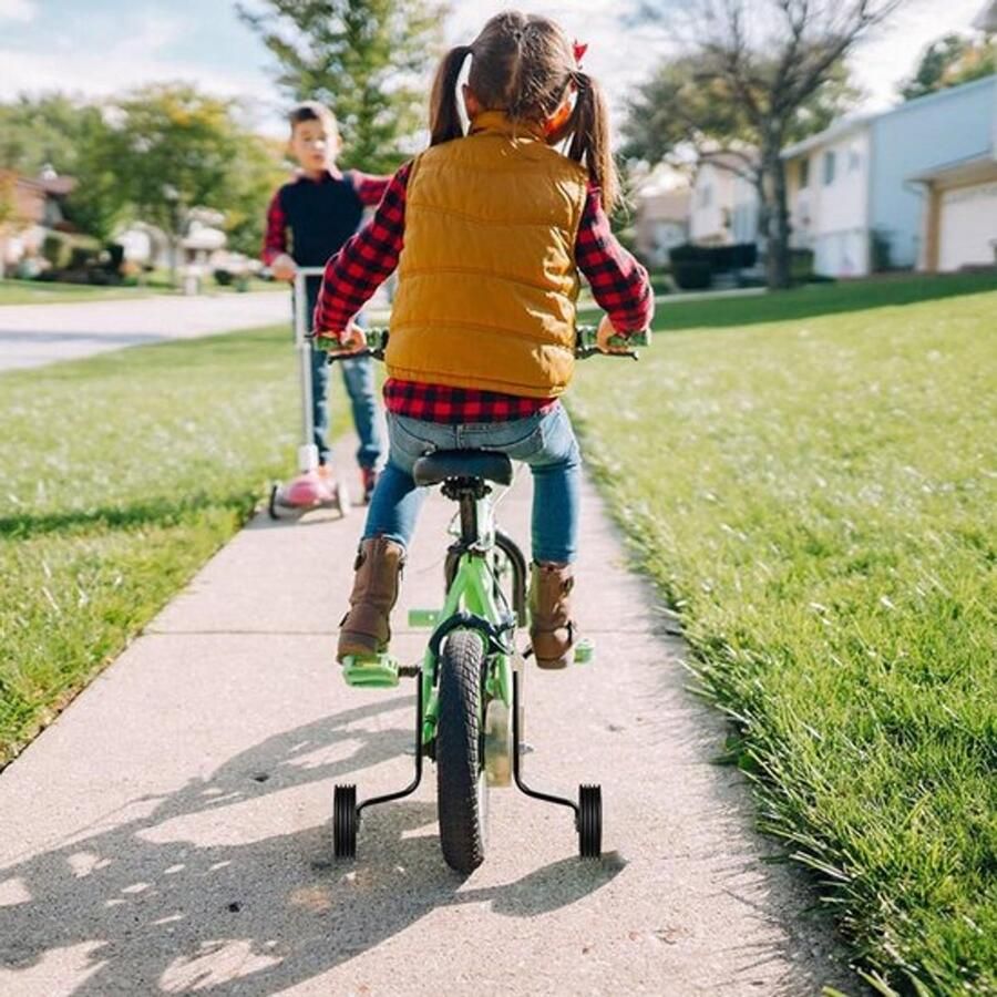 Trainingswielen voor kinderfiets Stabilisatoren Set van 2 Geschikt voor 12 14 16 18 20 inch Enkele snelheid - Foto 2
