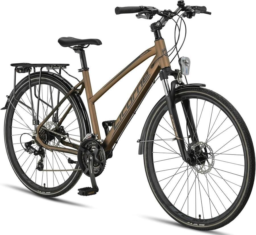 Trekkingfiets 28 inch met schijfrem en 21 versnellingen voor en
