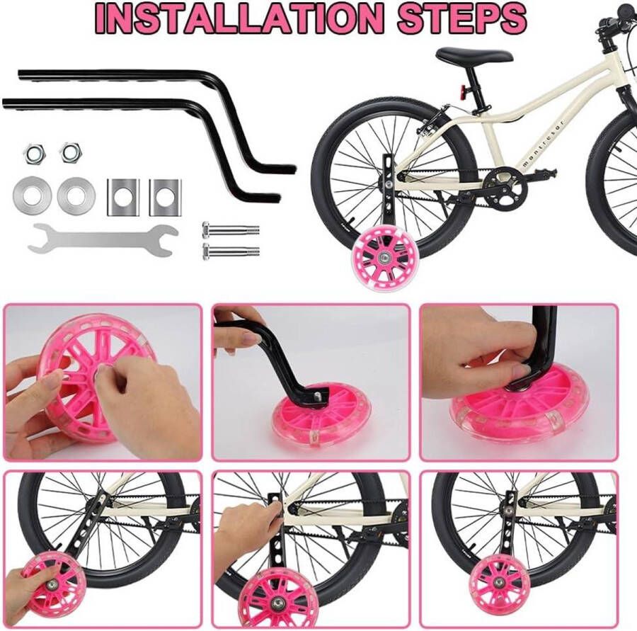 Universal steunwielen voor kinderfiets steunwielen voor kinderen en volwassenen Geschikt voor 12 14 16 18 20 inch kinderfietsen Singlespeed fiets