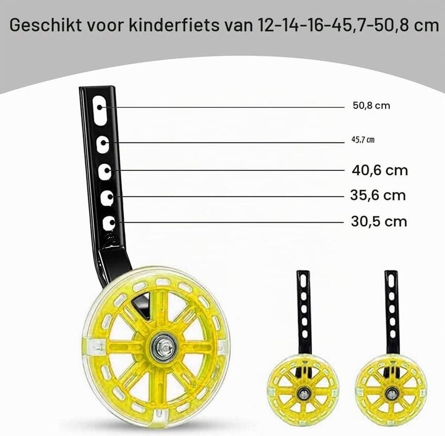 Universele Stabilisatoren voor Kinderfietsen Ondersteuningswielen voor Volwassenen en Kinderen Zwarte Fietsaccessoires