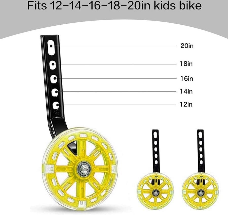 Universele Stabilisatoren voor Kinderfietsen Ondersteuningswielen voor Volwassenen en Kinderen Zwarte Fietsaccessoires