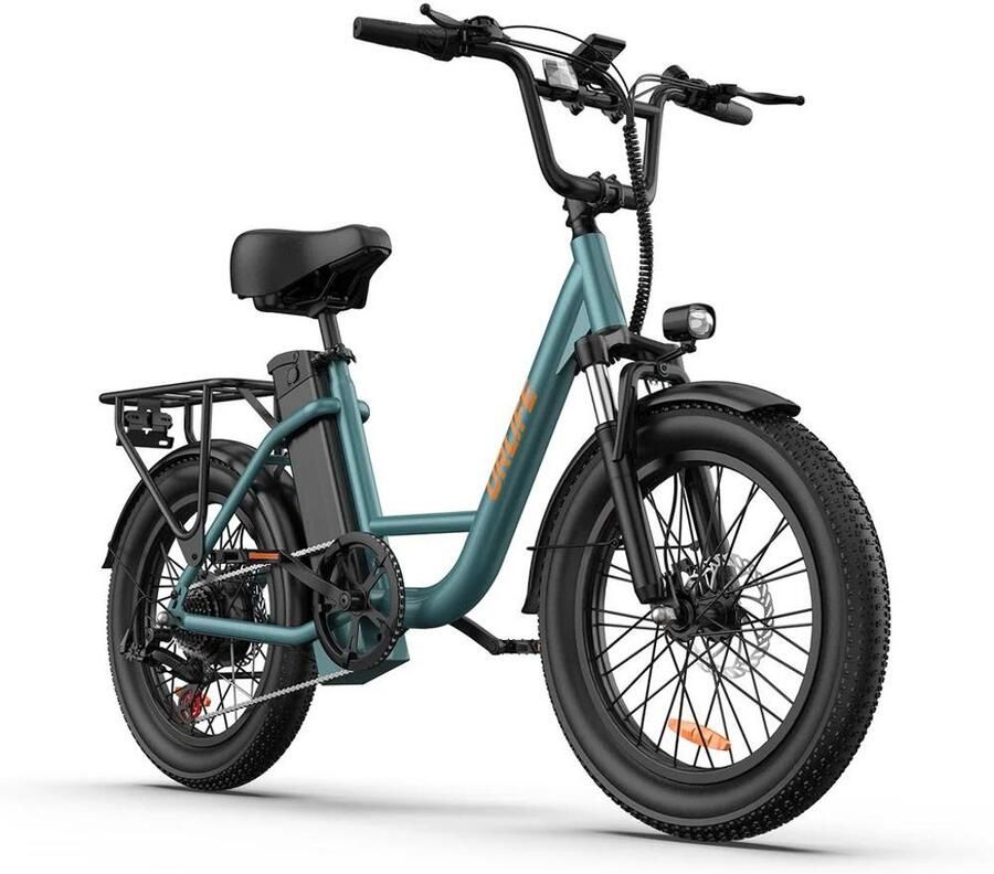 Urlife E20 E-Bike 20″ × 3 0″ fat tires all-terrein 80km actieradius 250W motor Maximaal laadvermogen 120 kg groen