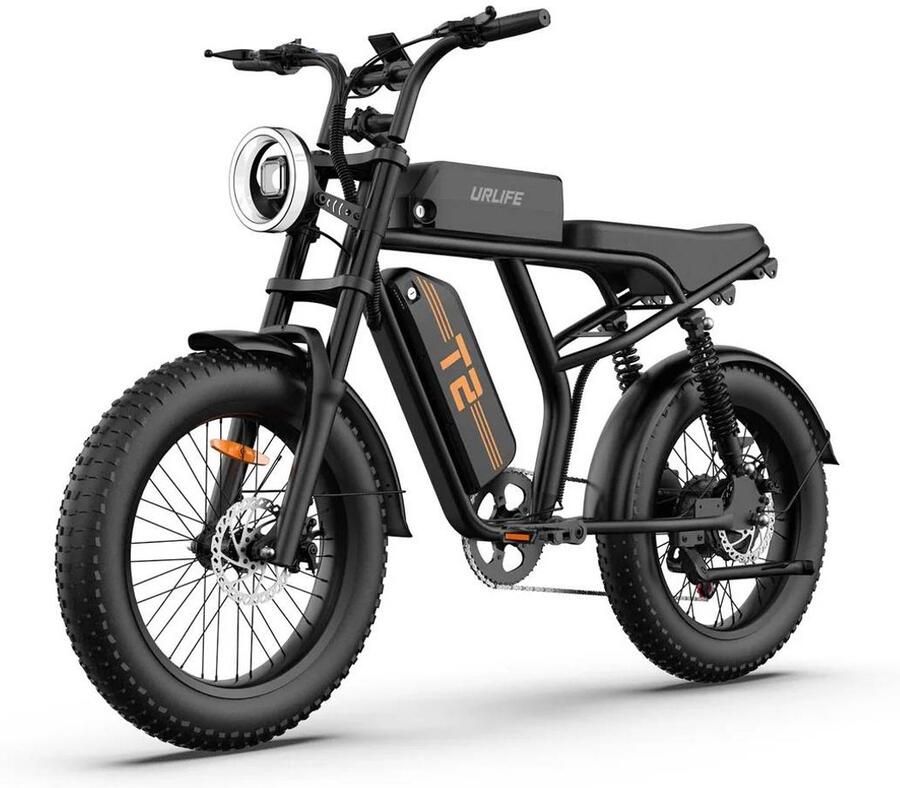 Urlife T2 E-Bike 20 inch 120km actieradius 250W motor Shi o 7 versnellingen zwart