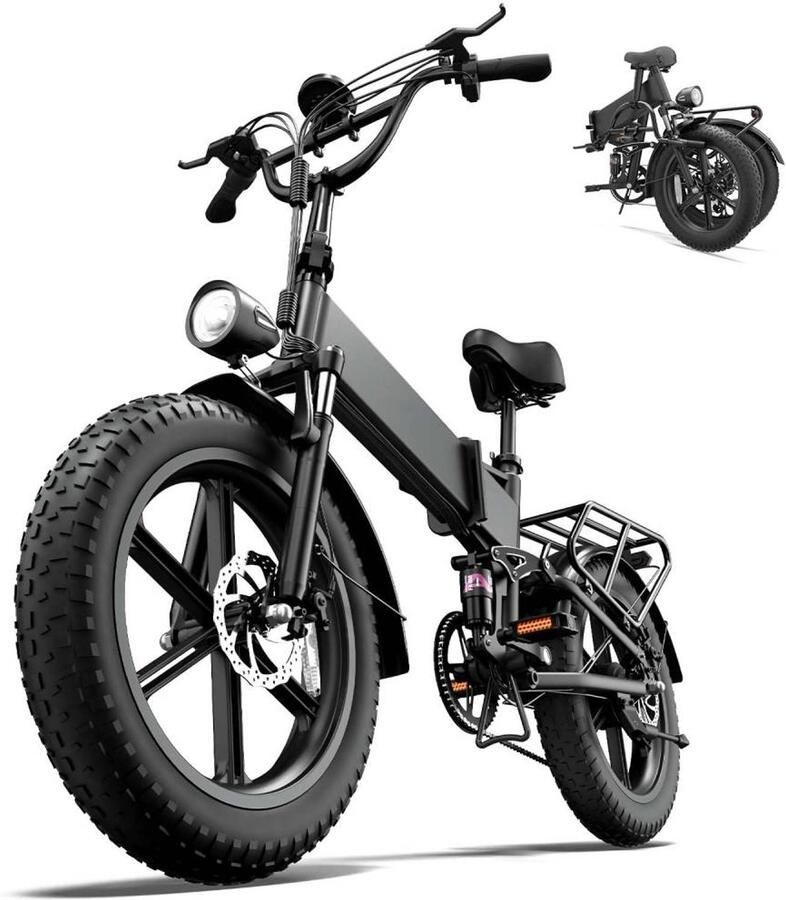 Urlife T5 E-Bike 20 inch 128km actieradius 750W motor zwart