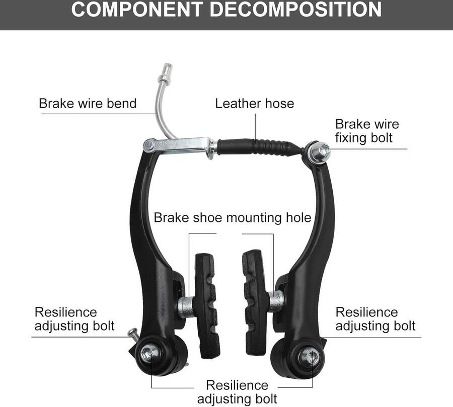 V Brake Set van Aluminium voor Mountainbikes en Racefietsen Vervangingsset voor MTB en BMX