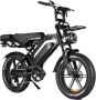 Ninryde V20 PRO Fatbike E Bike 250W 15Ah Hydraulische Rem Model Met Voetsteuntjes Bagagerek Incl. Alarmslot - Thumbnail 1
