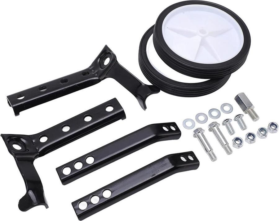 Vaihana Fietstrainingswielen Verstelbare Rijhulpwielen Kinderfietsen Zwarte Kinderfiets Wielen met Staal en Kunststof Geschikt voor 18 tot 24 Inch Fietsen