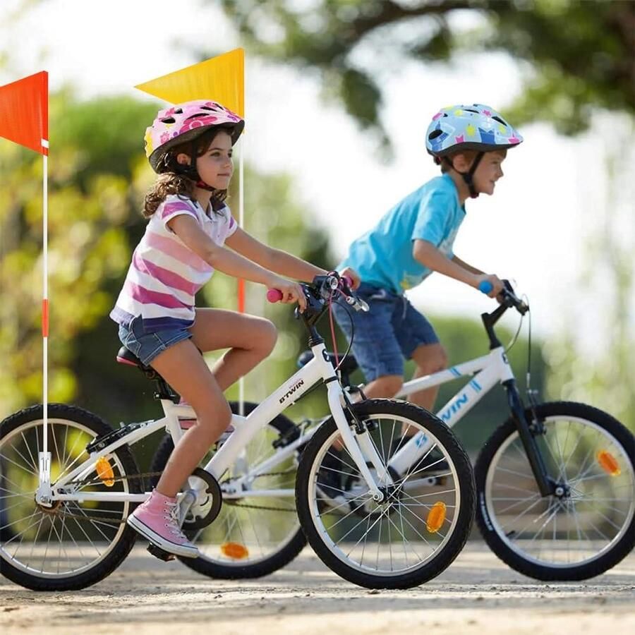 Veiligheidsslinger voor Kinderfietsen 2 stuks Beveiligingsslinger Kinderfiets Veiligheidsslinger met Bevestiging Slingerbuis Kinderfiets Slinger-fietsslinger