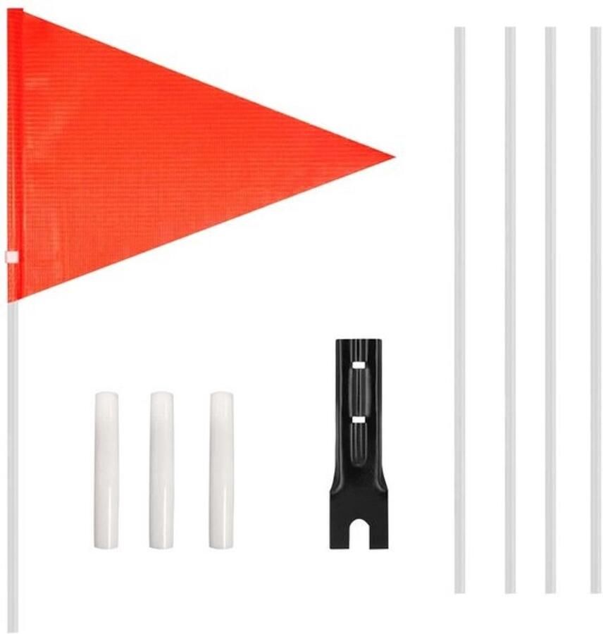 Veiligheidsvlag voor kinderfiets 200 cm Rode driehoekige vlag van glasvezel Met sterke bevestiging voor fietsaanhanger Fietsaccessoire Voor zichtbaarheid en veiligheid