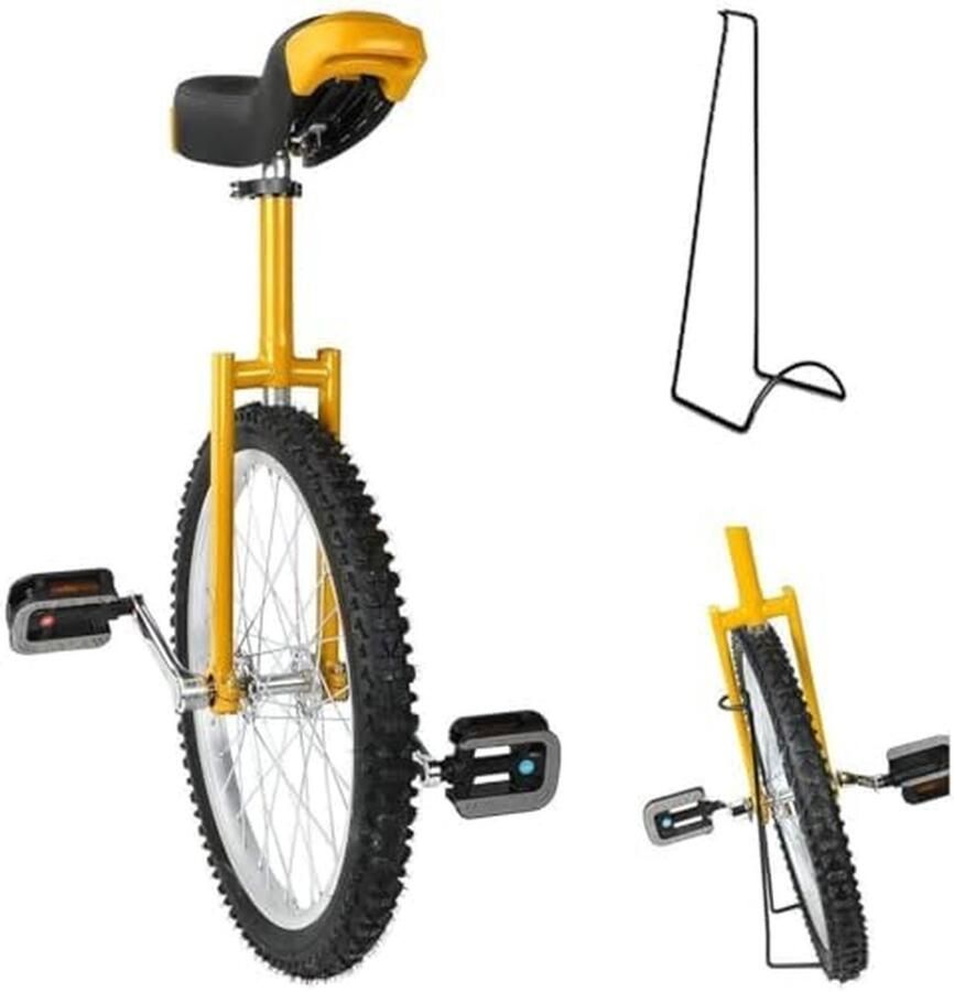 Verstelbare eenwieler Balansfiets Balans training Sterk stalen frame Meerdere maten Zwart