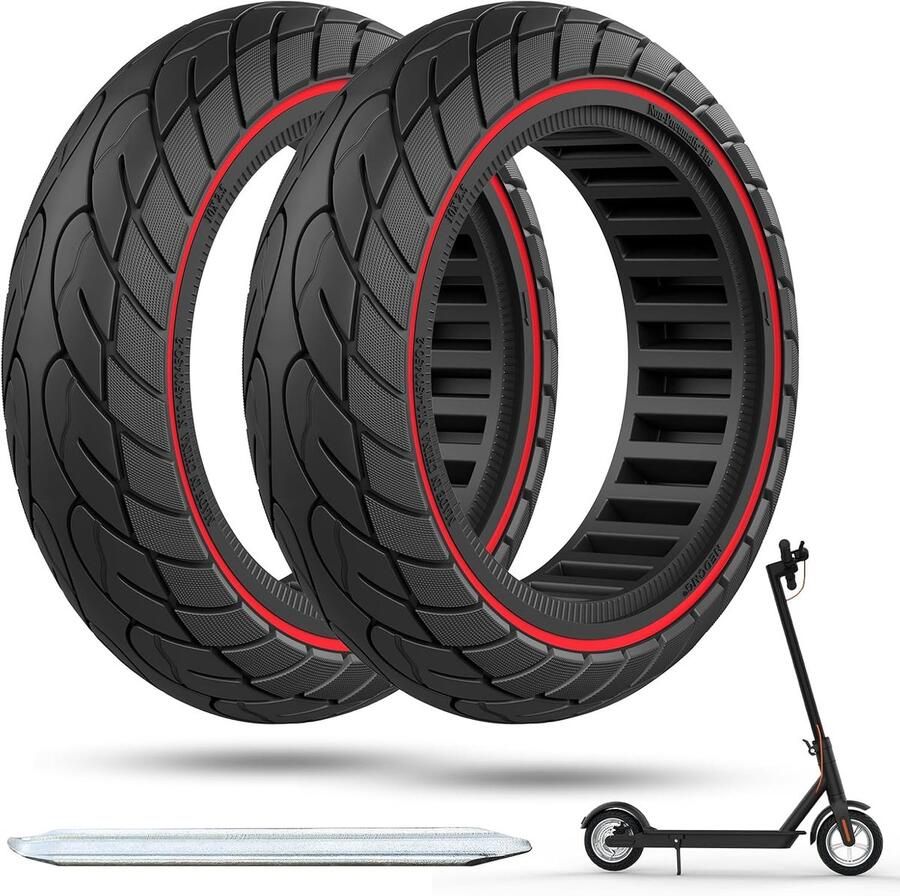 Vervangende massief rubberen banden 60 70-6 5 voor Ninebot G30 Max G30D met montagegereedschap voor elektrische scooter massief rubberen banden 10 x 2 5 reservewielen heavy duty