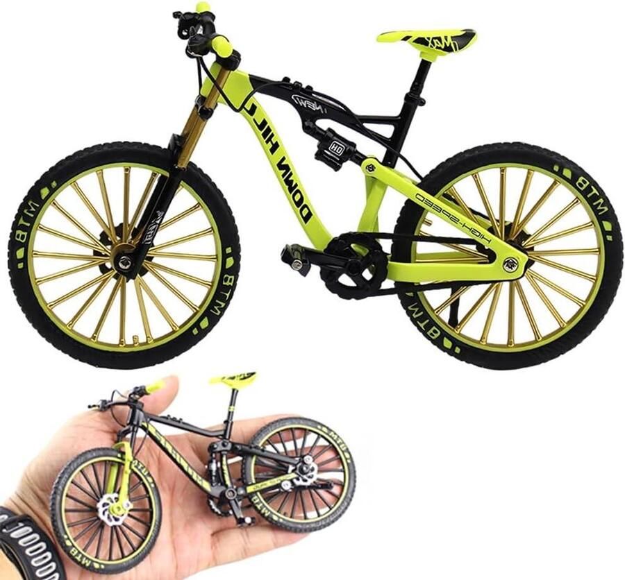 Vinger fiets model Mini mountainbike Bureau decoratie Schaal 1:10 175 x 10 cm Groen